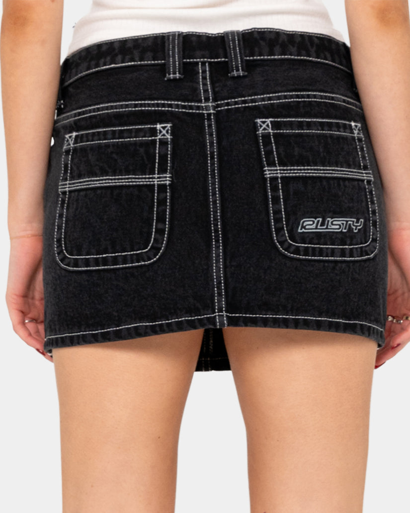 Womens Flip Mommy Low Rise Denim Skirt