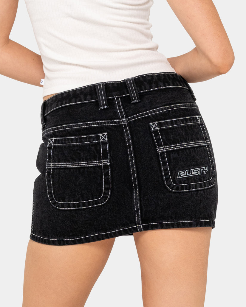 Womens Flip Mommy Low Rise Denim Skirt