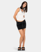 Womens Flip Mommy Low Rise Denim Skirt