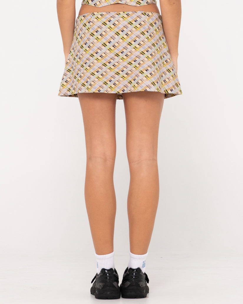 PERCY PLAID LOW RISE MINI SKIR