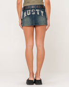Womens Norty Low-Rise Denim Micro Mini Skirt