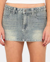 Womens Norty Low Rise Micro Denim Skirt