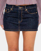 Womens Risque Low Rise Micro Denim Skirt