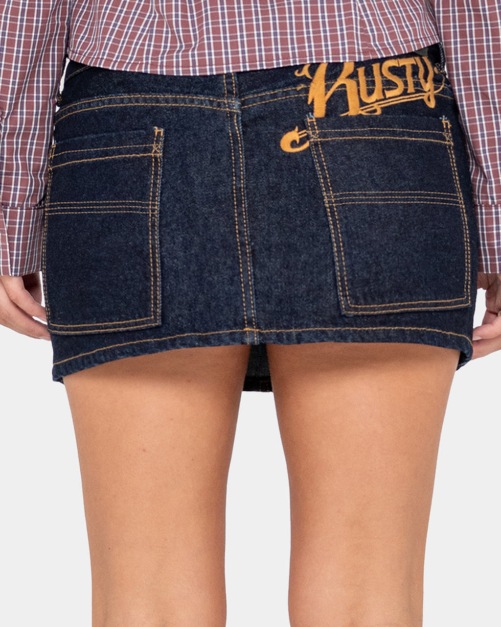 Womens Risque Low Rise Micro Denim Skirt
