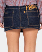 Womens Risque Low Rise Micro Denim Skirt