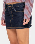 Womens Risque Low Rise Micro Denim Skirt