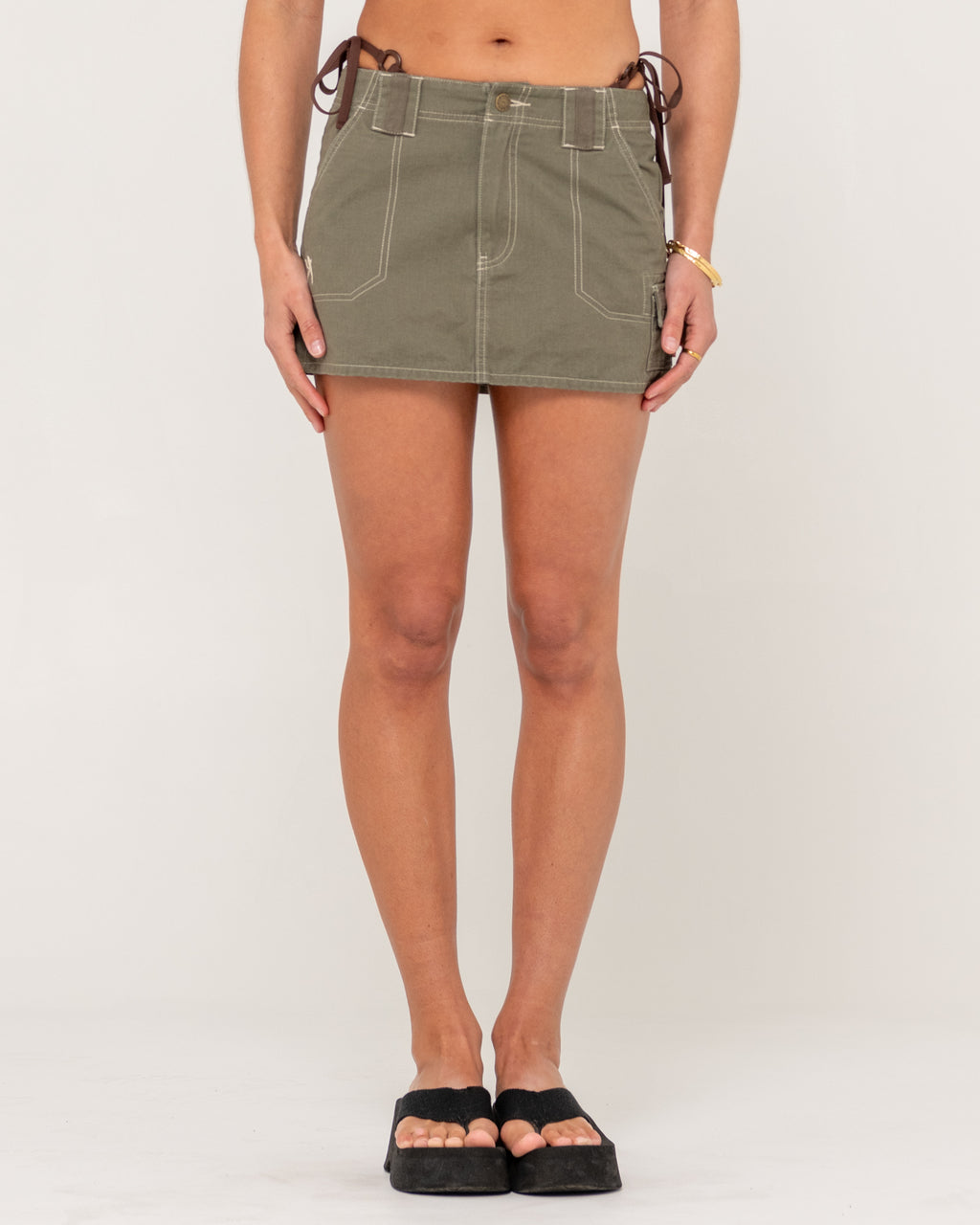 Womens Dirtbag Cargo Low Rise Mini Skirt