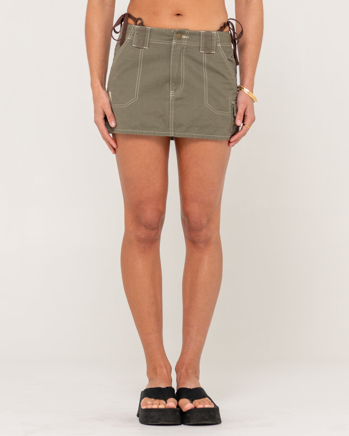 Womens Dirtbag Cargo Low Rise Mini Skirt