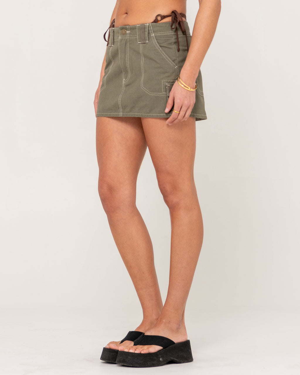 Womens Dirtbag Cargo Low Rise Mini Skirt