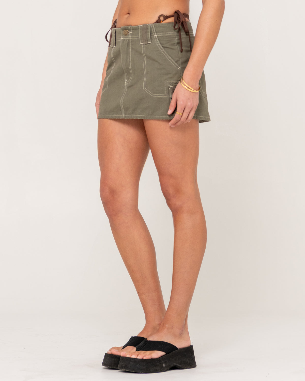Womens Dirtbag Cargo Low Rise Mini Skirt