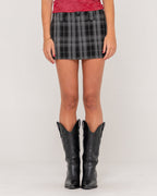 Womens Plaidnani Low Rise Mini Skirt