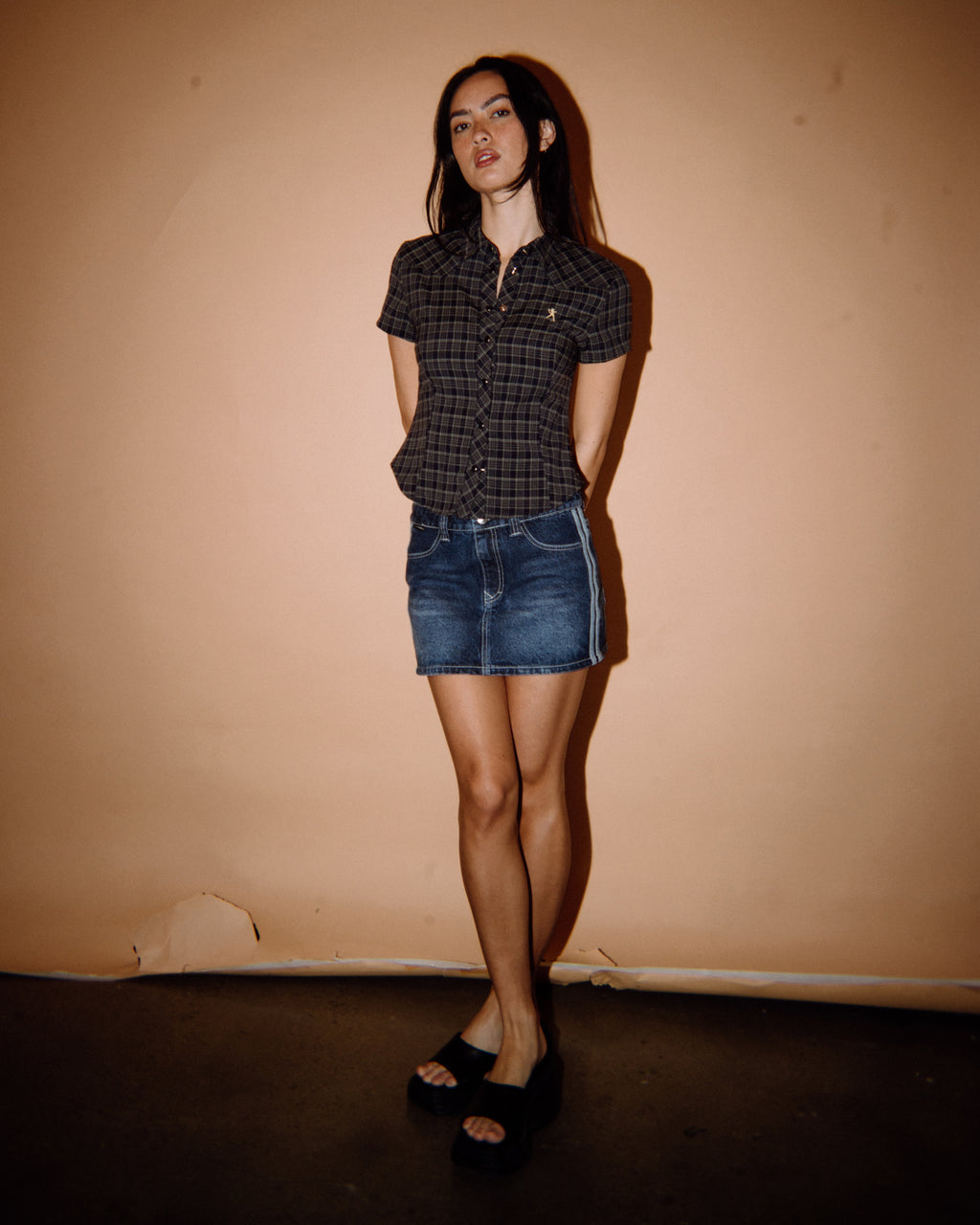 Womens Flip Mommy DIY Low Rise Denim Skirt