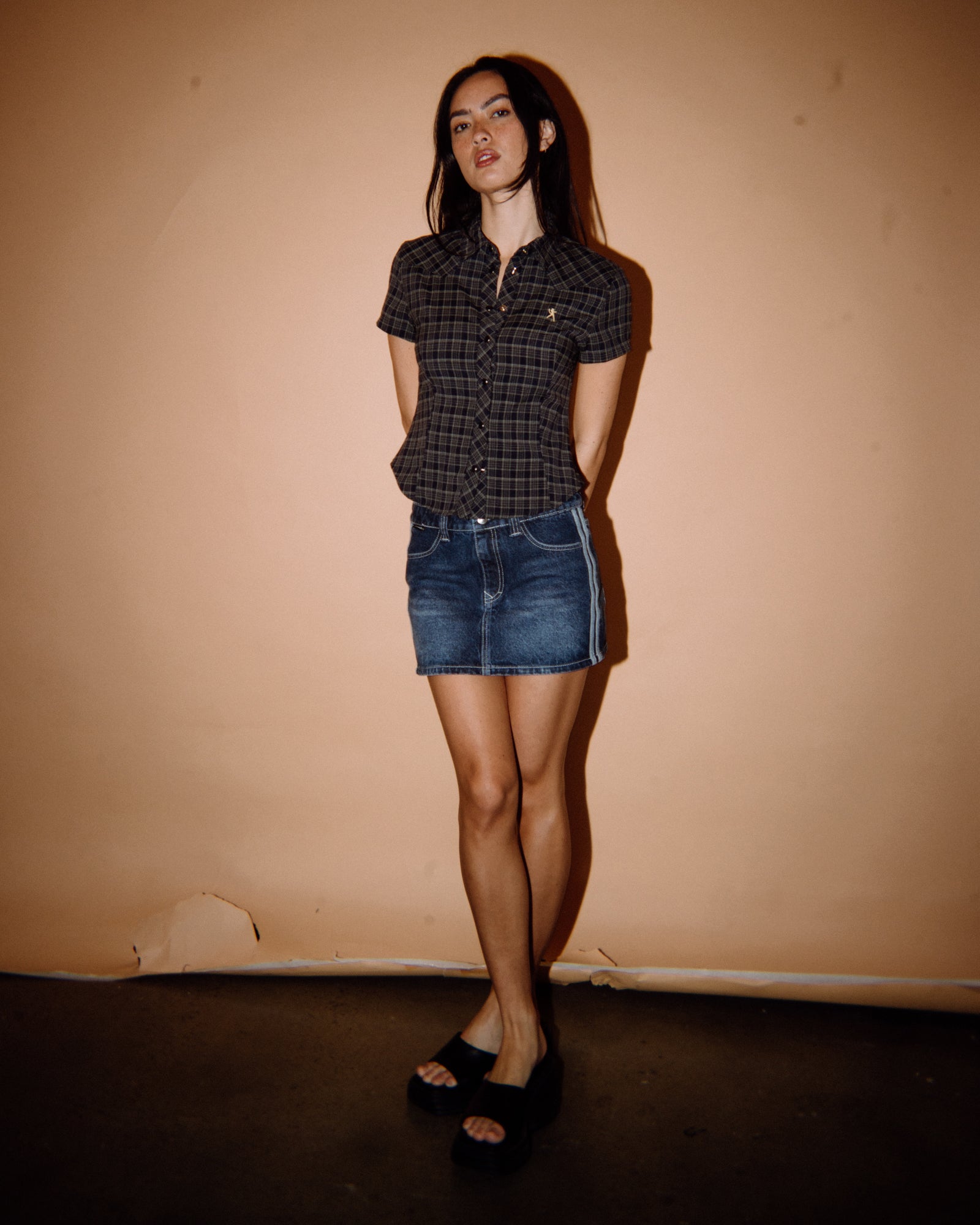 Womens Flip Mommy DIY Low Rise Denim Skirt