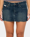 Womens Roxanne Low Rise Denim Skirt