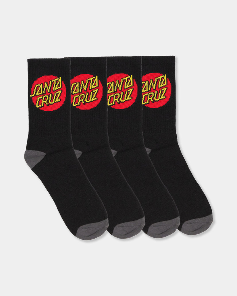 Mens Classic Dot 4 Pack Crew Socks