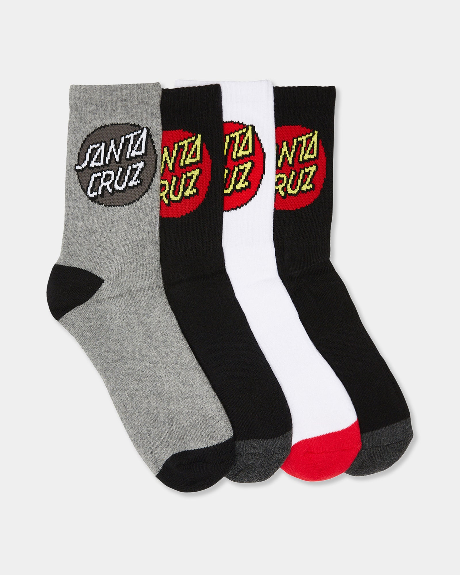 Mens Classic Dot 4 Pack Crew Socks