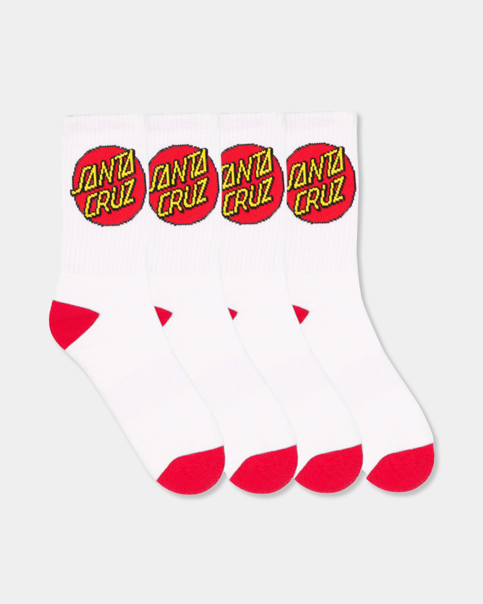 Mens Classic Dot 4 Pack Crew Socks