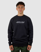 Mens Solid Strip Front Crew Neck