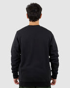 Mens Solid Strip Front Crew Neck