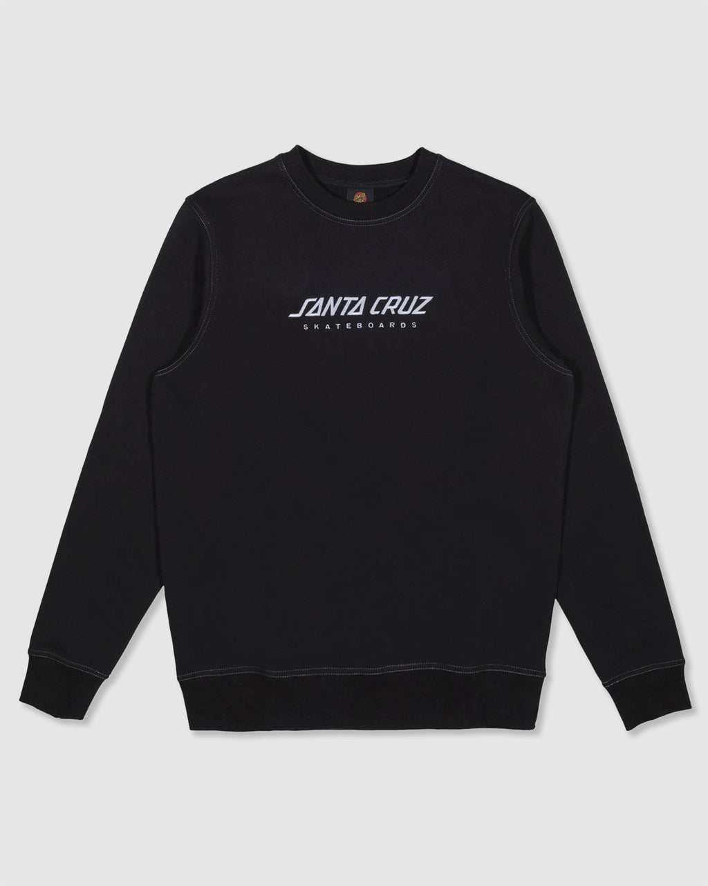 Mens Solid Strip Front Crew Neck