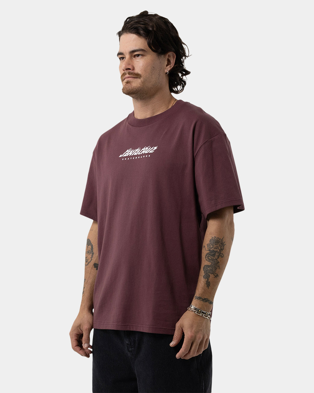 Mens Dice Flame Dot Strip Front T-Shirt