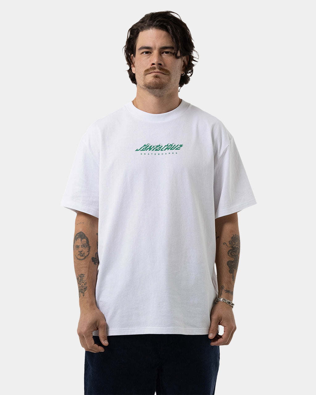 Mens Dice Flame Dot Strip Front T-Shirt