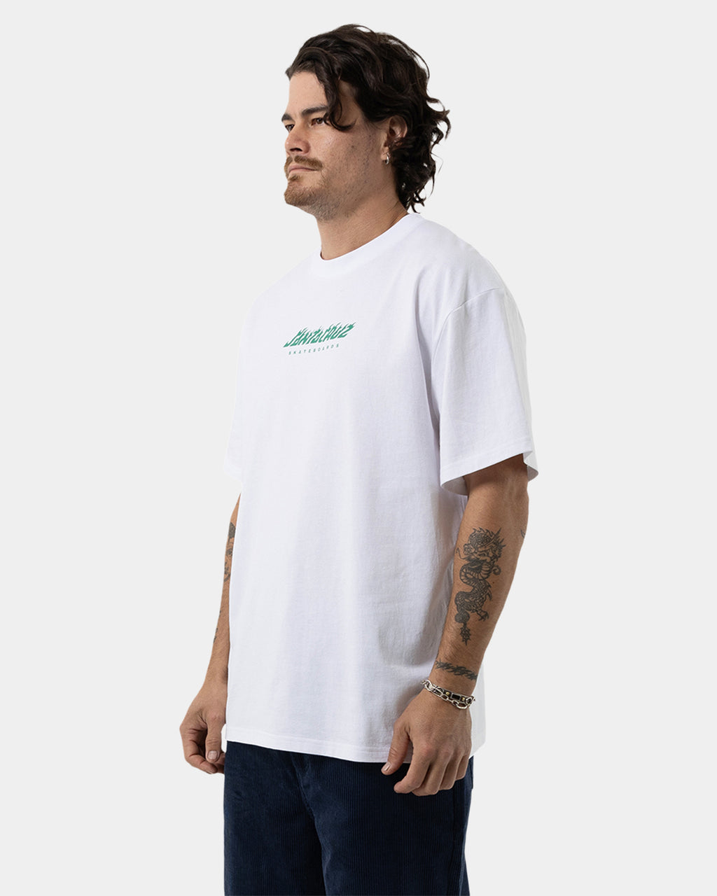 Mens Dice Flame Dot Strip Front T-Shirt