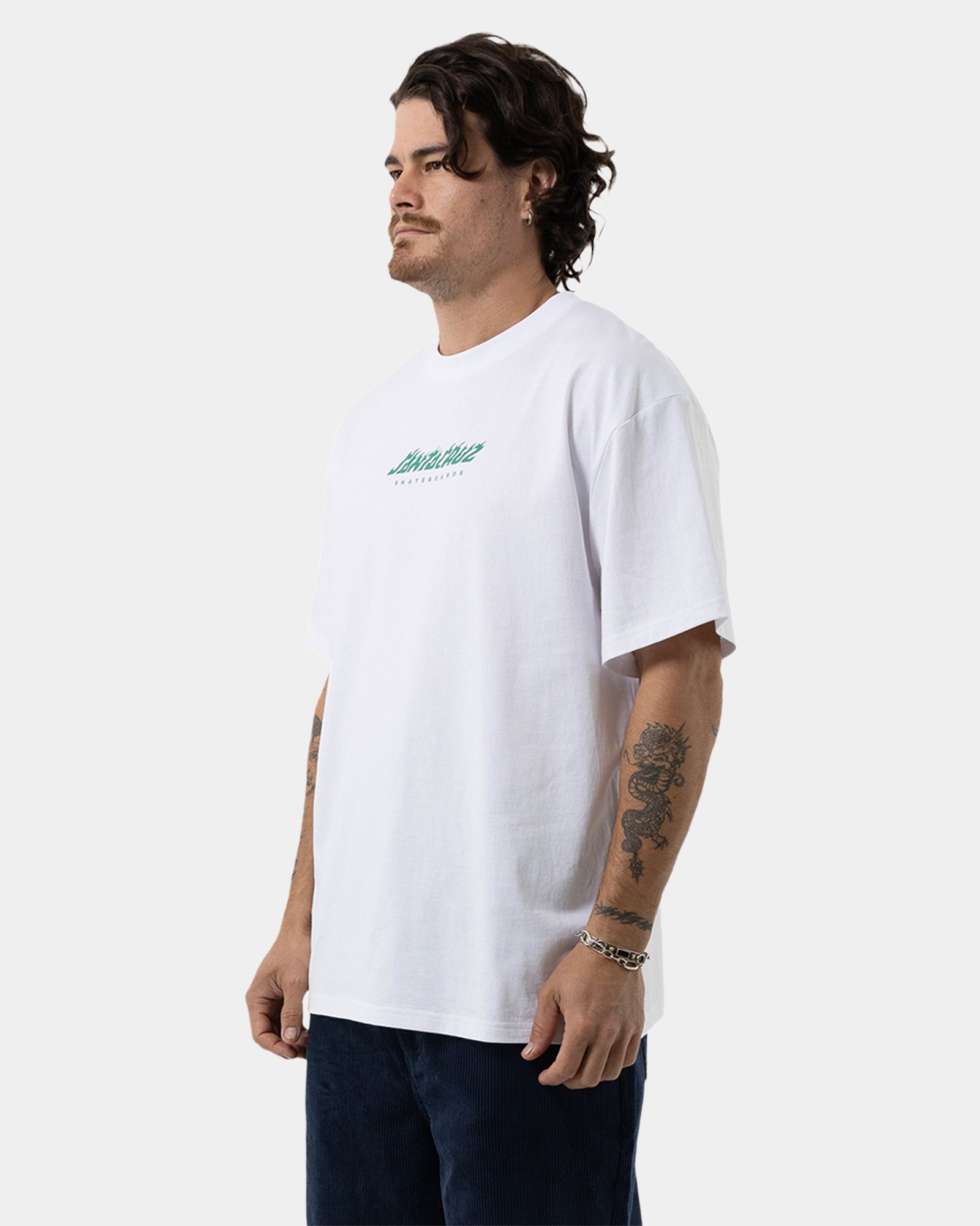Mens Dice Flame Dot Strip Front T-Shirt