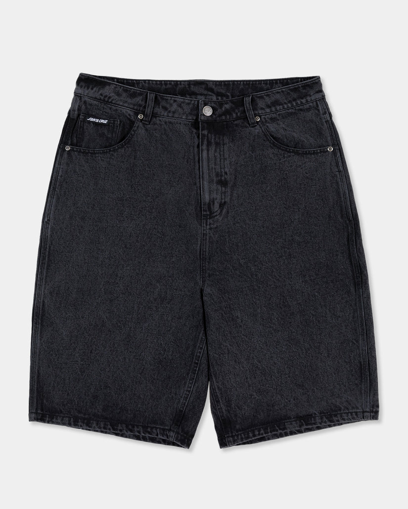 Mens Flaming Dice Dot Denim Shorts