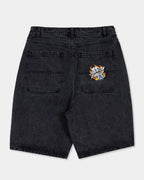 Mens Flaming Dice Dot Denim Shorts