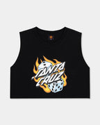 Girls 8-16 Flaming Dice Dot Muscle