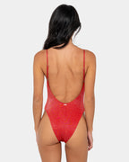Womens Shimmy Hi Leg One Piece Swimsuit