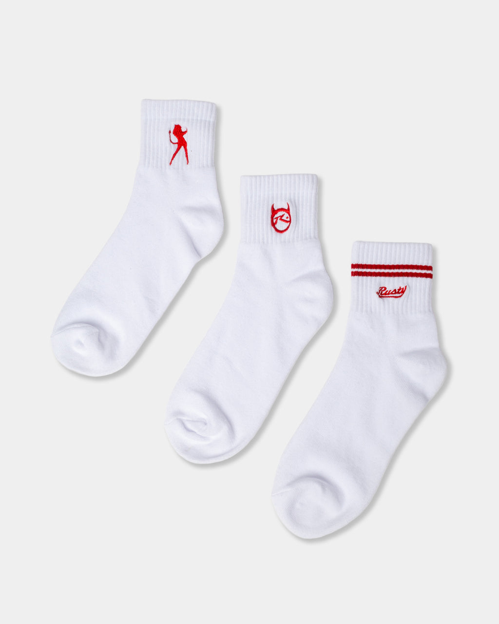 Womens Fancy Day 3 Pack Crew Socks