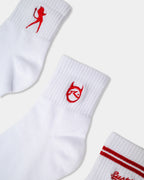 Womens Fancy Day 3 Pack Crew Socks