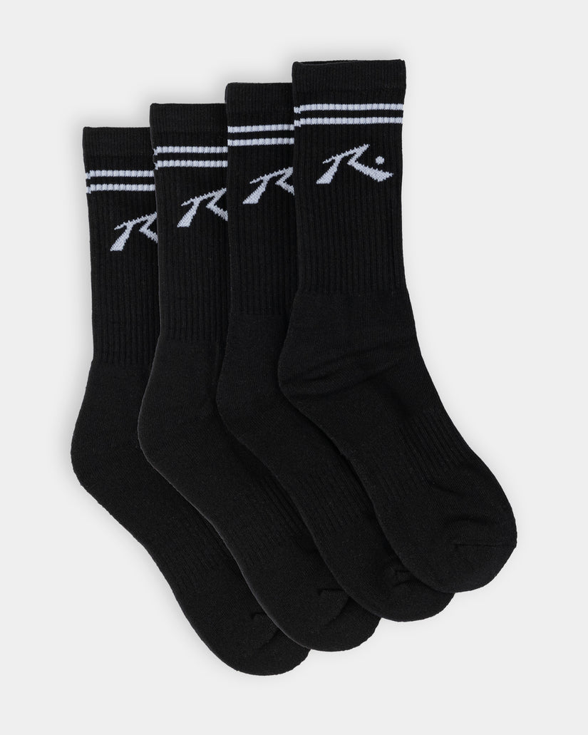 Mens Comp Mid Calf  4 Pack Crew Socks