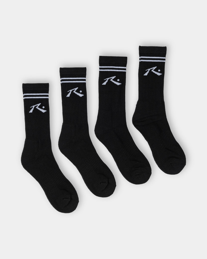 Mens Comp Mid Calf  4 Pack Crew Socks