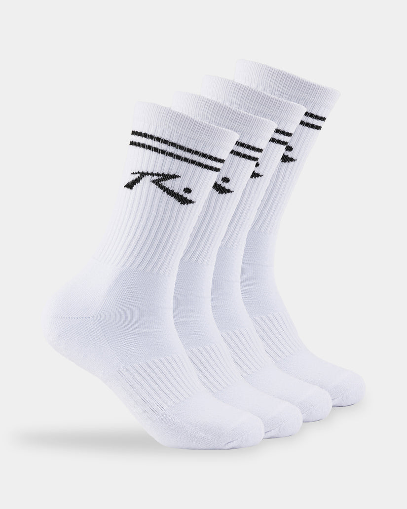 Mens Comp Mid Calf  4 Pack Crew Socks