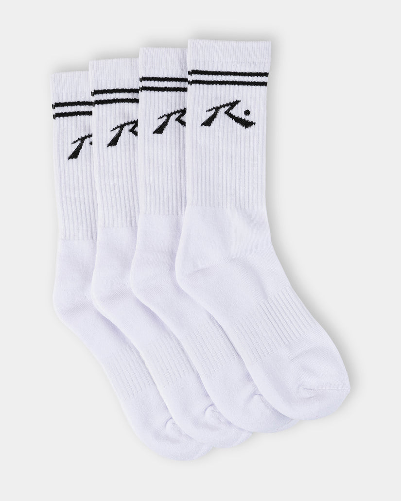 Mens Comp Mid Calf  4 Pack Crew Socks