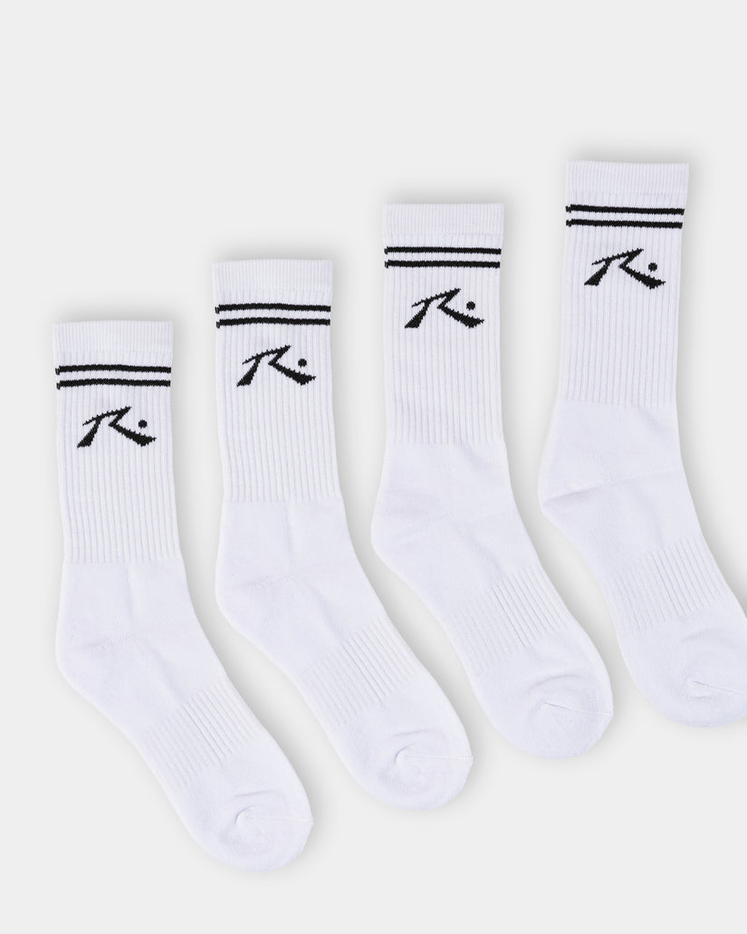 Mens Comp Mid Calf  4 Pack Crew Socks