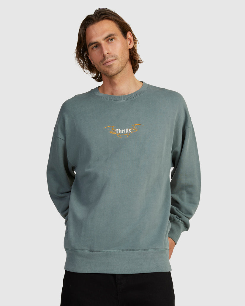 MENS THRILLS GOLDEN WINGS SLOUCH CREW