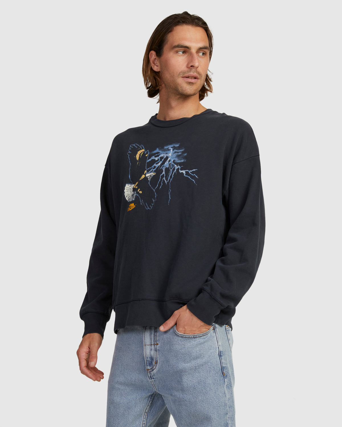 MENS THRILLS HIGH LIFE SLOUCH FIT CREW NECK