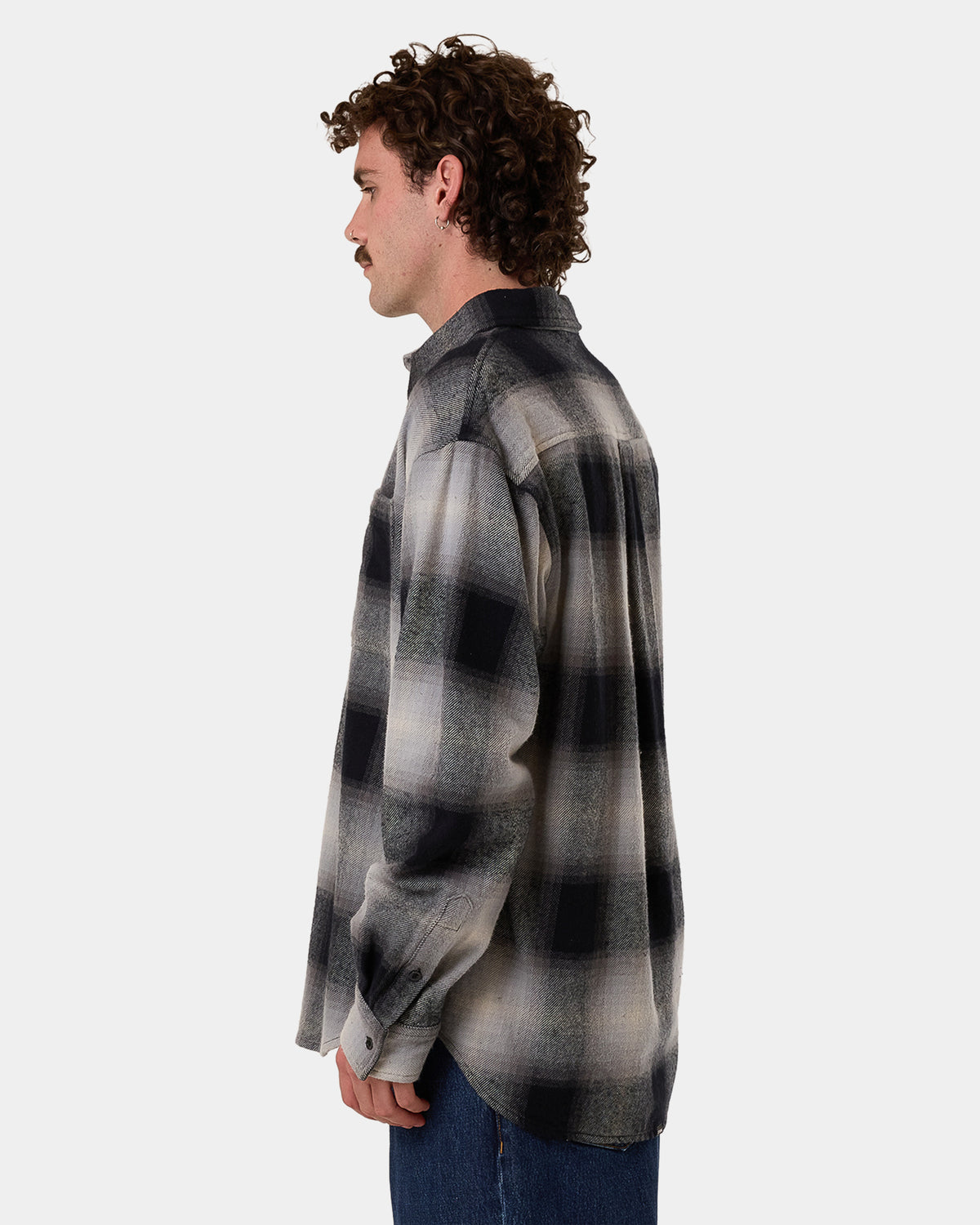 Mens Barrio Long Sleeve Flannel Shirt