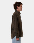 Mens Thrills Union Cord Check Long Sleeve Shirt