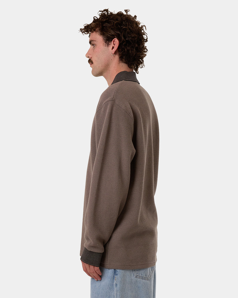 Mens Thrills Union Rugby Jacquard Long Sleeve T-Shirt