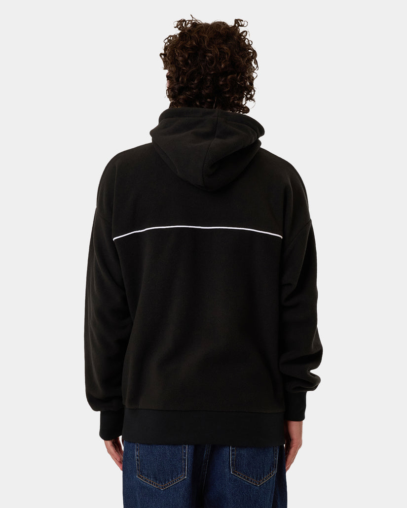 Mens Hazed Slouch Polar Fleece Pulover Hoodie