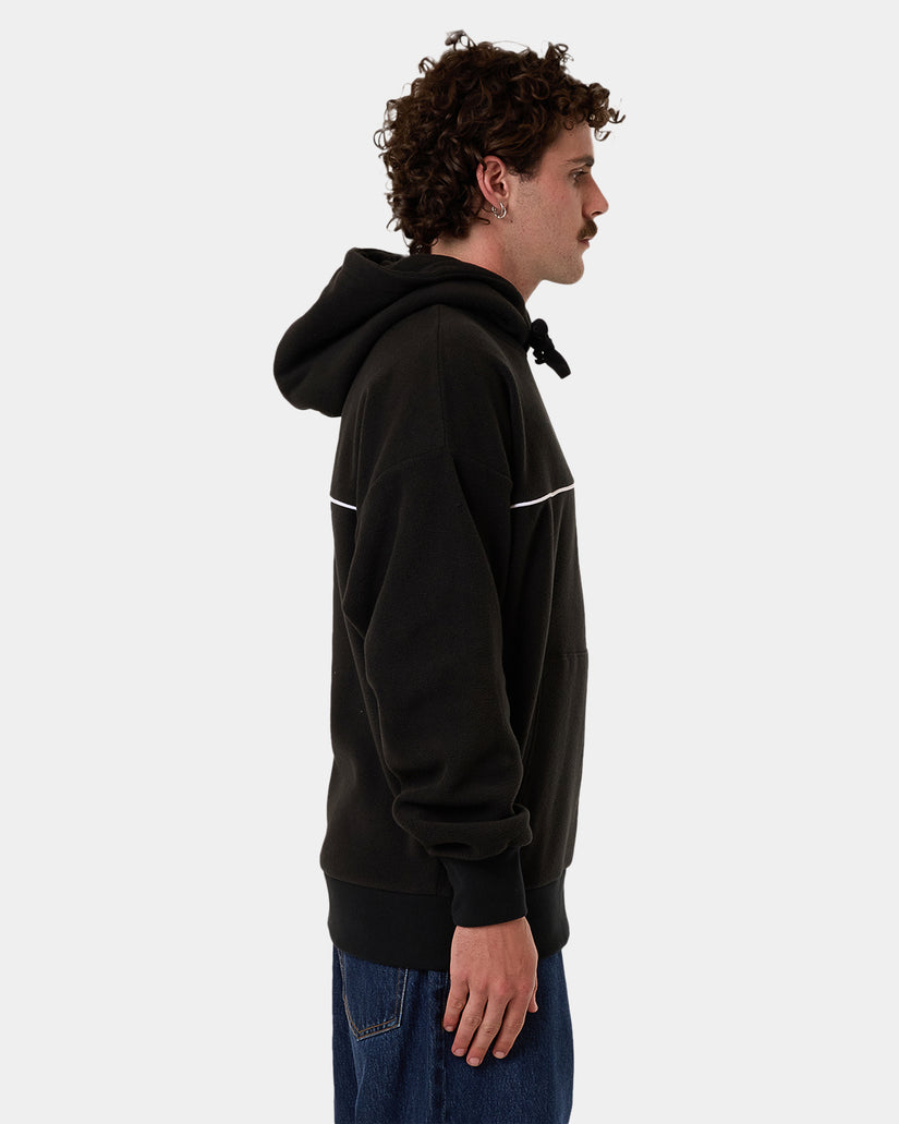 Mens Hazed Slouch Polar Fleece Pulover Hoodie