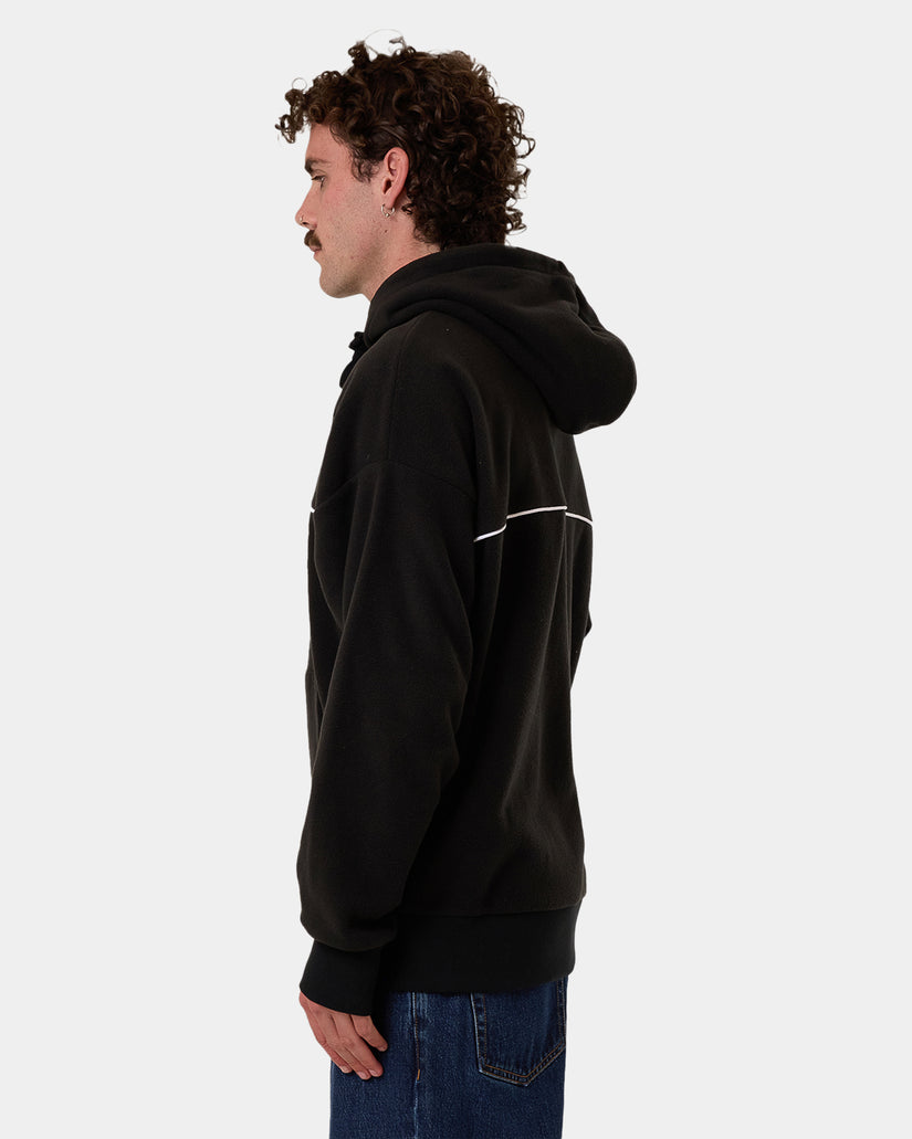 Mens Hazed Slouch Polar Fleece Pulover Hoodie