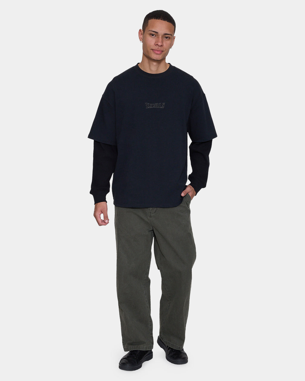 Mens Web Of Deceit Layer Box Crop Long Sleeve T-Shirt
