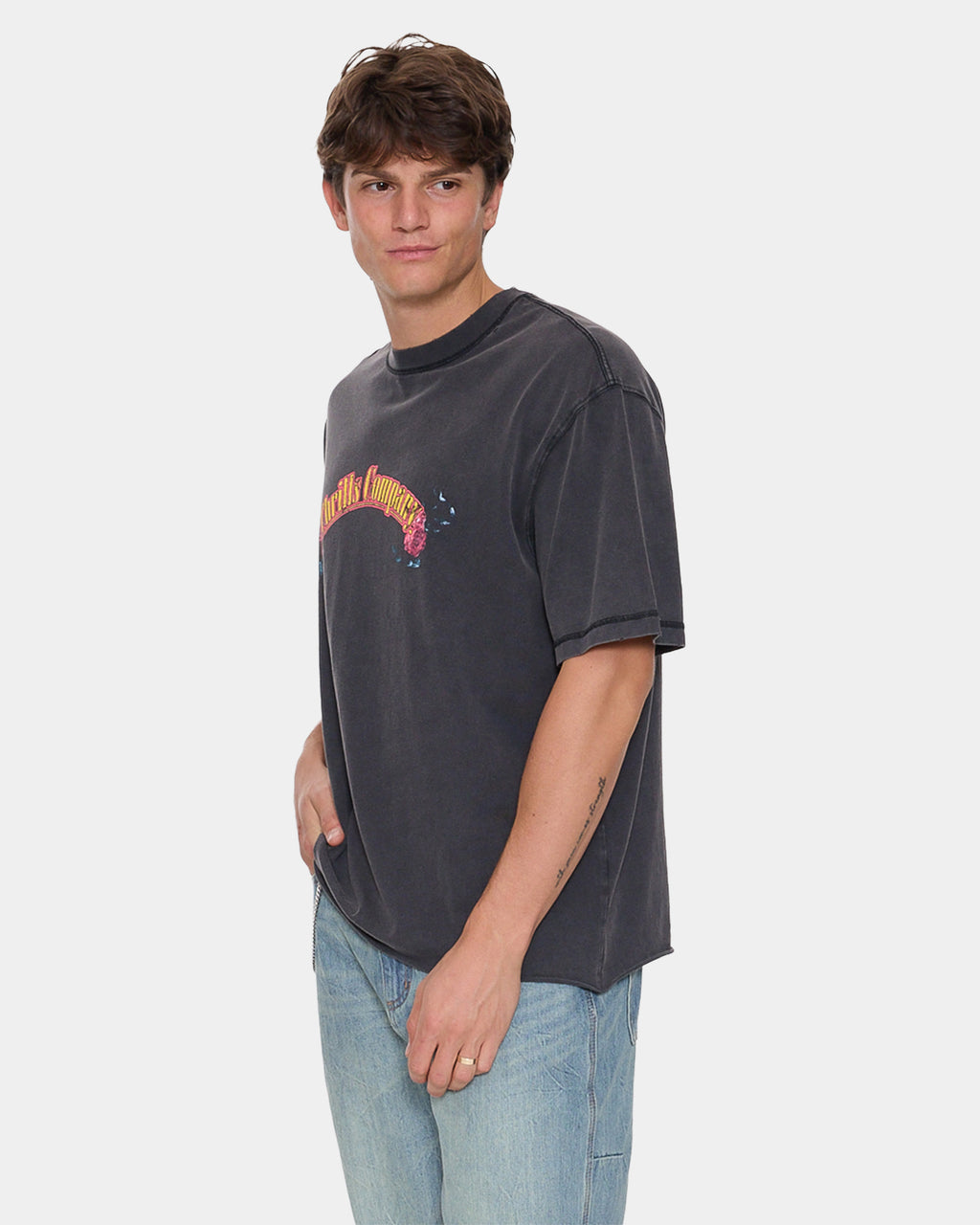 Mens Fury Oversized Cropped T-Shirt