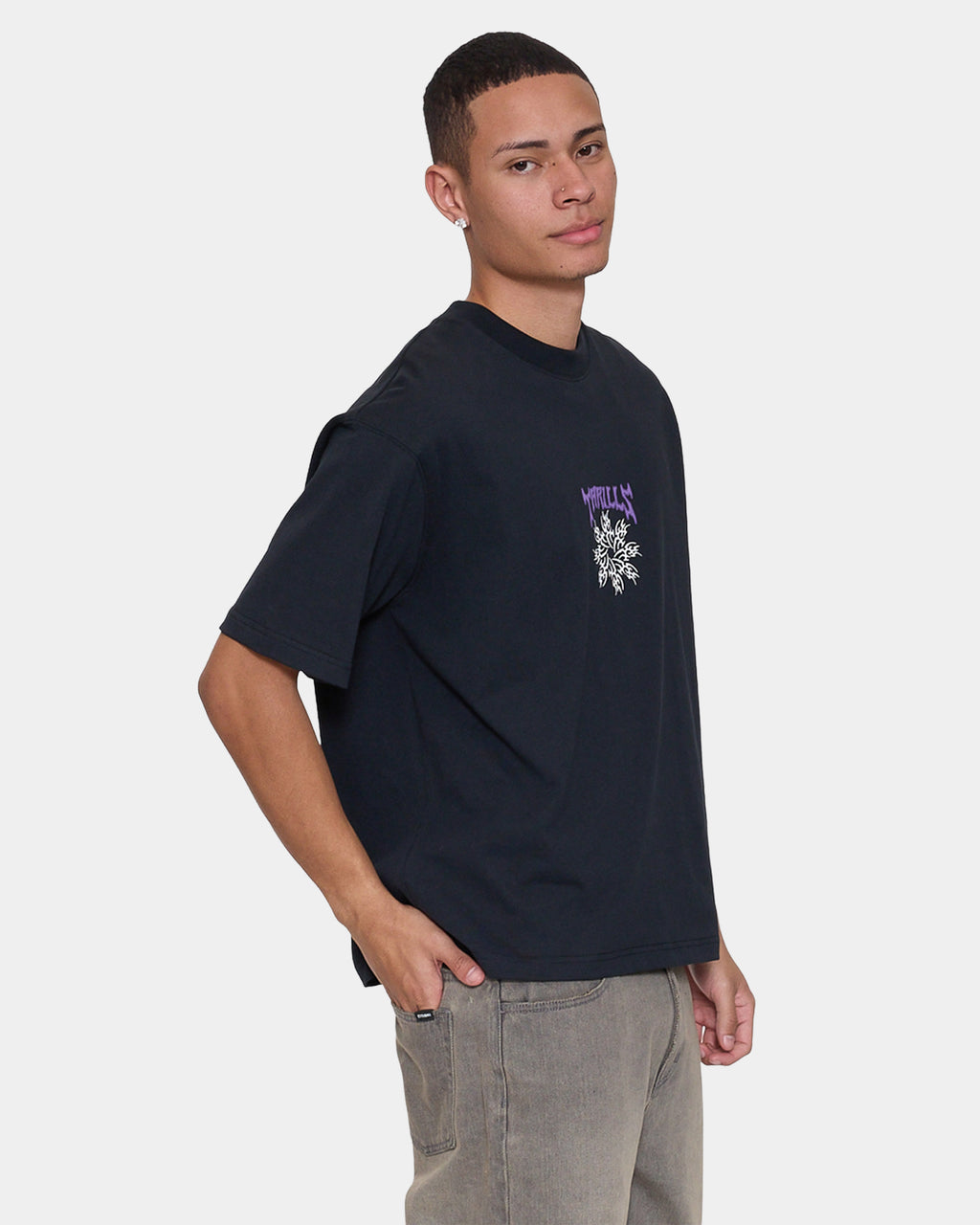 Mens Stagger Oversized Cropped T-Shirt